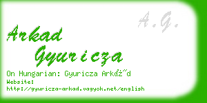 arkad gyuricza business card